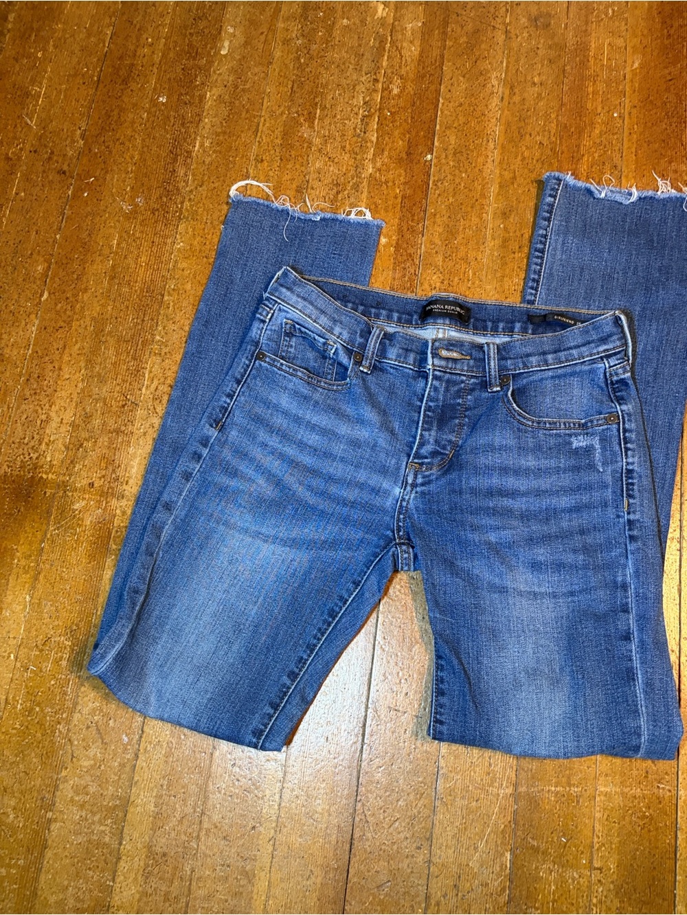 Banana Republic jeans 25 waist, frayed hem. Very soft and comfortable.